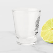 Chrysanthemum Black Line Drawing with Your Name  Shot Glas (Links)