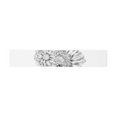 Chrysanthemum Black Line Drawing with Your Name  Uitnodigingen Wikkel (Vlak)