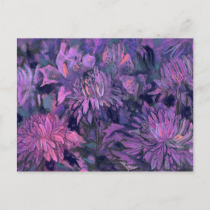 Chrysanthemum Bloem Abstracte Floral Paars Violet Briefkaart