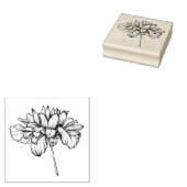 Chrysanthemum Bloem Art Stem Rubberstempel (Gestempeld)