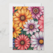 Chrysanthemum Bloem Bruids Douche Uitnodiging (Achterkant)