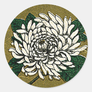 Chrysanthemum Bloem  Japans Silk Label