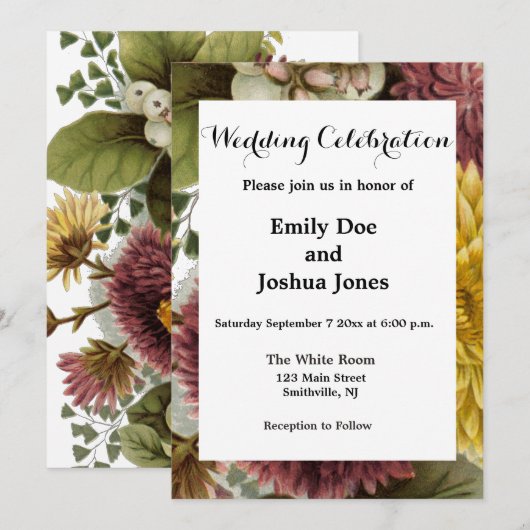 Chrysanthemum Bloem Mum Floral Kaart (Voorkant / Achterkant)