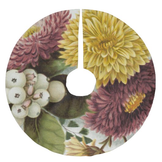 Chrysanthemum Bloem Mum Floral Kerstboom Rok (Voorkant)