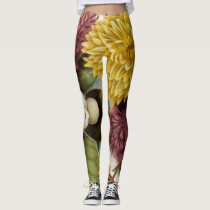 Chrysanthemum Bloem Mum Floral Leggings