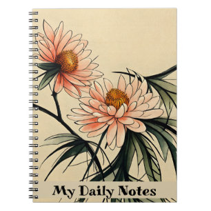Chrysanthemum Bloem Sumi-e Japanse inkt tekening Notitieboek