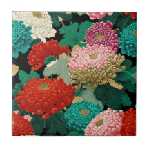 Chrysanthemum Bloemen Vintage Bloemmotief 