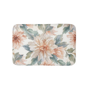 Chrysanthemum Bloemen Waterverf Botanisch Patroon Badmat