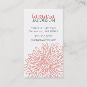 Chrysanthemum Blossom Calling Card Contactkaartje