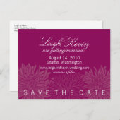 Chrysanthemum Blossom Save the Date Aankondigingskaart (Voorkant / Achterkant)