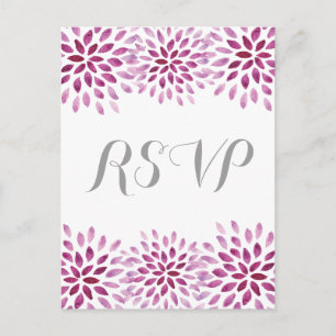 Chrysanthemum couleur violet carte postale RSVP