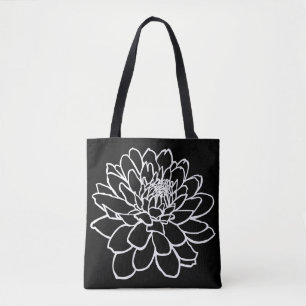 Chrysanthemum Drawing - White on Black Draagtas