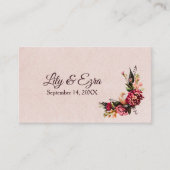 Chrysanthemum Elegant Bourgogne RSVP Card QR-code Informatiekaartje (Voorkant)