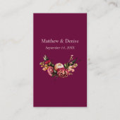 Chrysanthemum Elegant Burgundy RSVP-kaart QR-code Informatiekaartje (Voorkant)