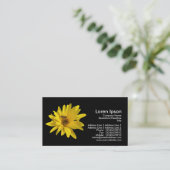 Chrysanthemum en Hover Fly - Zwart Visitekaartje (Staand voorkant)