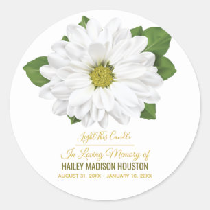 Chrysanthemum Flower Funeral Memorial Ronde Sticker