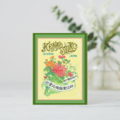  Chrysanthemum Flower Label Briefkaart (Staand voorkant)