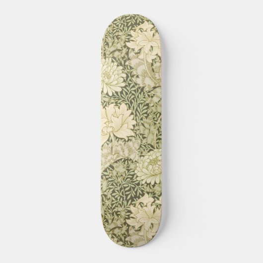 Chrysanthemum Flower Pattern (door William Morris) Skateboard (Voorkant)