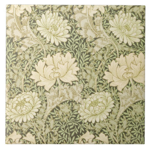 Chrysanthemum Flower Pattern (door William Morris) Tegeltje