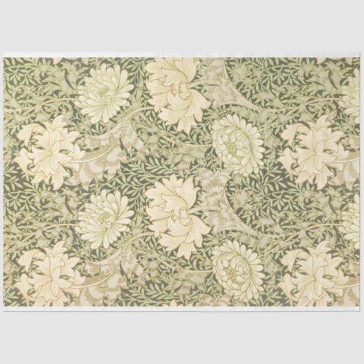 Chrysanthemum Flower Pattern (door William Morris) Tissuepapier (Voorkant)