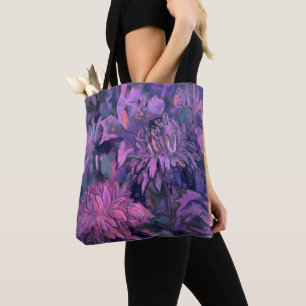 Chrysanthemum Flowers Abstracte Floral Art Violet Draagtas