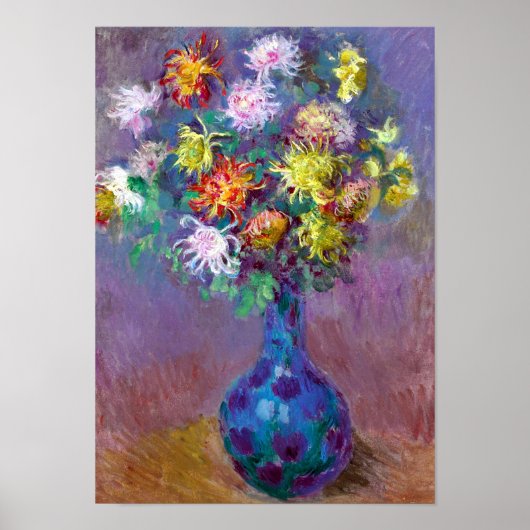 Chrysanthemum Flowers, Claude Monet Art Poster (Voorkant)
