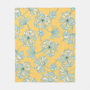  Chrysanthemum Flowers  Naadloze pat Fleece Deken