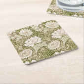 Chrysanthemum Gold, William Morris Vierkante Kartonnen Onderzetter (Schuin)