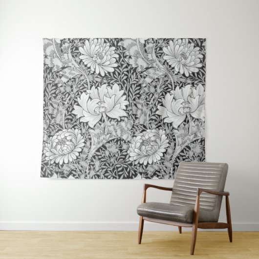 Chrysanthemum Gray, William Morris Wandkleed (In Situ (horizontaal))