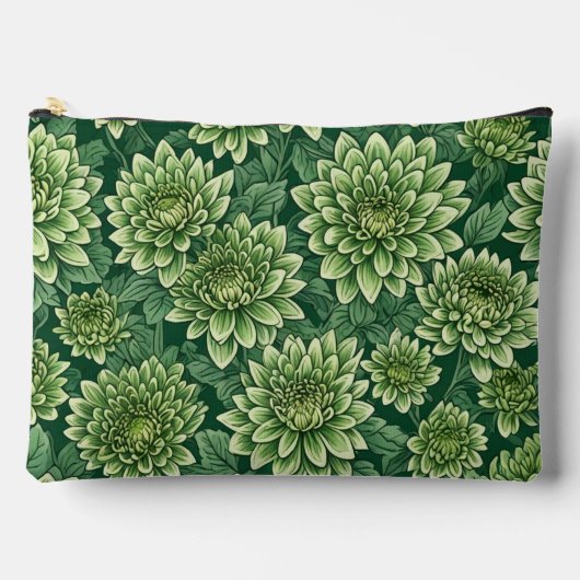 Chrysanthemum groen bloempatroon etui (Voorkant)