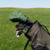 Chrysanthemum groen bloempatroon golfheadcover (Insitu)