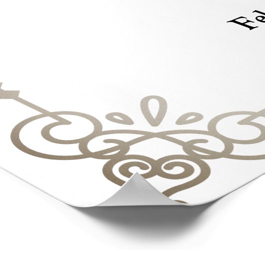 Chrysanthemum groen bruiloft welkom teken poster (Hoek)