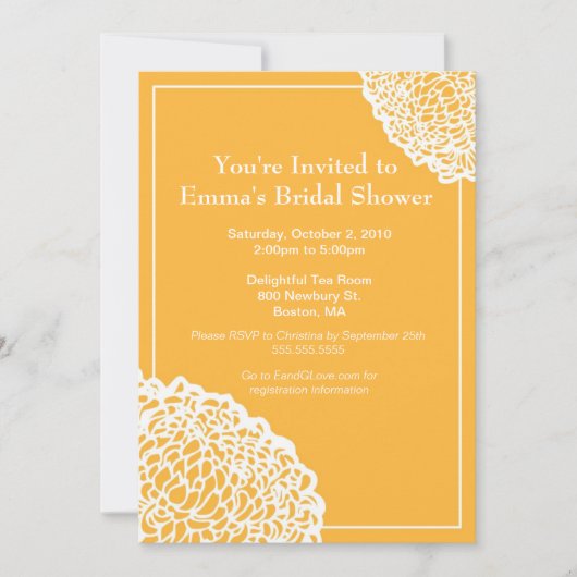 Chrysanthemum Invitation - Gold Kaart (Voorkant)