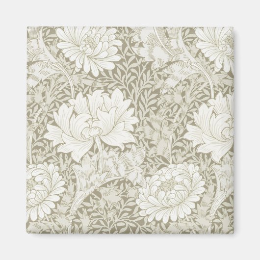 Chrysanthemum Ivory, William Morris Magneet (Voorkant)