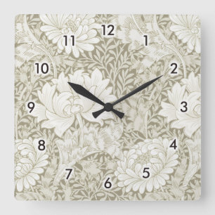 Chrysanthemum Ivory, William Morris Vierkante Klok