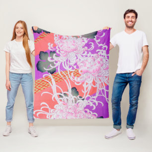 Chrysanthemum, Japans ontwerp Fleece Deken