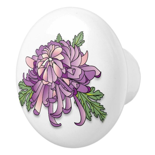 Chrysanthemum Keramische Knop (Rechts)