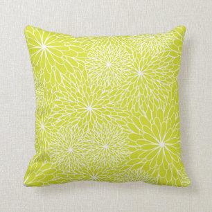 Chrysanthemum Lime Green Pillow Kussen
