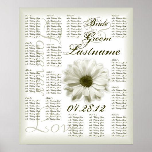 Chrysanthemum Mariage Tableau de sièges (Devant)