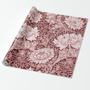 Chrysanthemum Maroon, William Morris Cadeaupapier