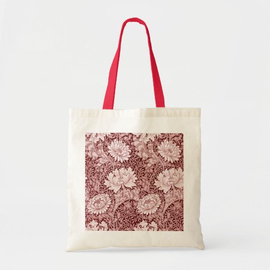 Chrysanthemum Maroon, William Morris Tote Bag (Voorkant)