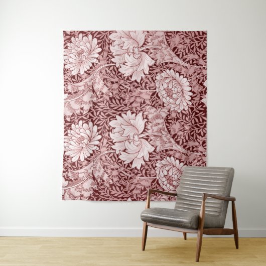 Chrysanthemum Maroon, William Morris Wandkleed (In situ)