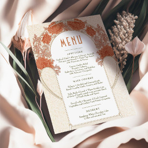 Chrysanthemum Menu Weddenschap  Art Nieuw Kaart