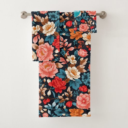 Chrysanthemum Mozaïek Kleurrijk Gepersonaliseerd P Bad Handdoek (Insitu)