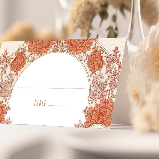 Chrysanthemum Nom de table Cartes Vintage Art Nouv