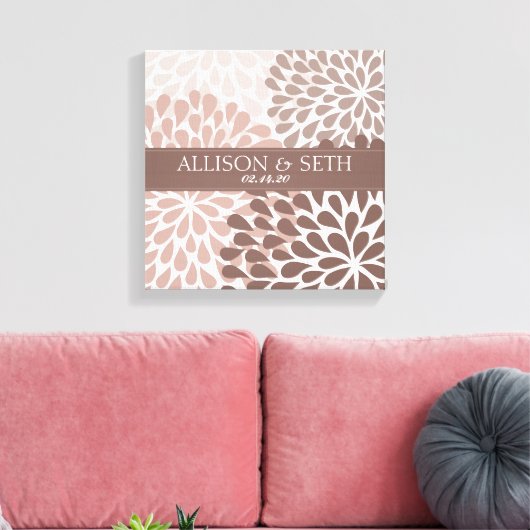 Chrysanthemum (Nutmeg) Canvas Trouwgeschenk (Insitu (Woonkamer))