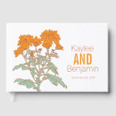 Chrysanthemum orange fall flower wedding gastenboek (Voorkant)