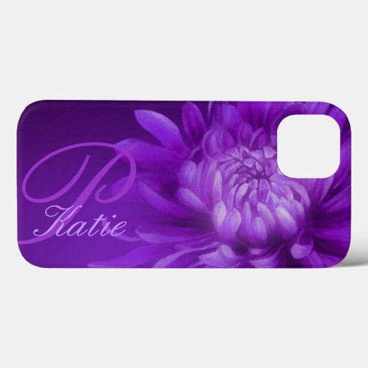 Chrysanthemum paars gepersonaliseerd hoesje (Achterkant (horizontaal))