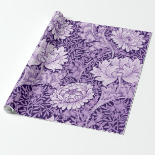 Chrysanthemum Paars, William Morris Cadeaupapier