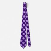 Chrysanthemum Pattern - Deep Paars Stropdas (Voorkant)